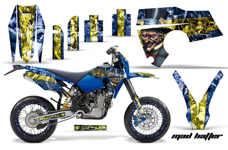 Husaberg FE FS 06-08 Graphics Kit MadHatter Blue Y NPs